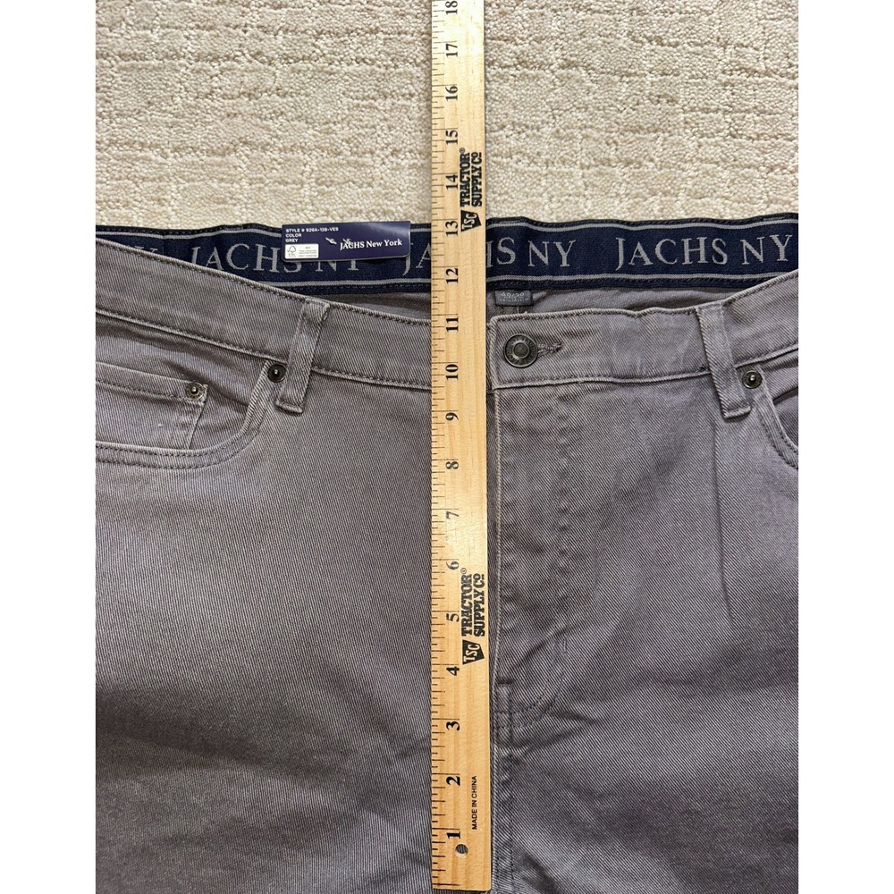 JACHS NY 5 Pocket Denim Pant Mens 40x30 Grey Straight Fit Comfort Stretch Jeans - Picture 4 of 9